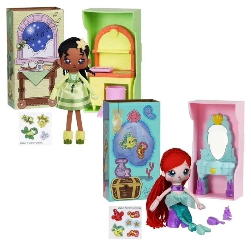 Disney Sweet Seams Series 1 Ariel Tiana Rag Doll Play Set NEW Little Mermaid